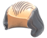 Minifigure, Hair Male Bald Top with Dark Bluish Gray Hair and Combed Back Hair Lines Pattern