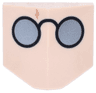 Slope, Curved 33 2 x 2 Double / Inverted with Black Round Glasses with Silver Lenses, Nougat Lightning Bolt Scar Pattern (Harry Potter Face)