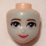 Mini Doll, Head Friends with Light Blue Eyes, Pink Lips and Light Aqua Beauty Mask Pattern