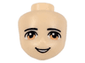 Mini Doll, Head Friends with Black Thin Eyebrows, Medium Nougat Eyes, and Open Mouth Smile with Teeth Pattern