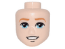 Mini Doll, Head Friends Male Large with Dark Orange Eyebrows, Medium Azure Eyes, Chin Dimple, Open Mouth Smile with Teeth Pattern
