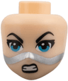 Mini Doll, Head Friends with Dark Azure Eyes, Black Lips and Open Mouth Snarl with Silver Strap Pattern (Lashina)