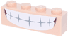 Brick 1 x 4 with White Clenched Grinning Teeth with Dark Bluish Gray Gaps Pattern (Super Mario Wario Lower Face)