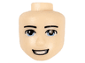 Mini Doll, Head Friends Male Large with Bright Light Blue Eyes, Thin Black Eyebrows, Open Mouth Smile Pattern
