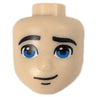 Mini Doll, Head Friends Male Large with Blue Eyes, Thick Black Eyebrows, Chin Dimple, and Smirk Pattern