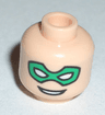 Minifigure, Head Male Green Eye Mask with Eye Holes and Smile Pattern