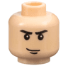 Minifigure, Head Black Eyebrows and Chin Dimple, Smirk Pattern