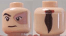 Minifigure, Head Male Left Eye Scarred Area and No Eyebrow, Ponytail on Back Pattern (Prince Zuko)