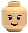 Minifigure, Head Male Eyebrows, White Pupils, and Toothed Grin Pattern (HP Neville)