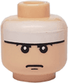 Minifigure, Head Male White Headband Pattern (Batman)