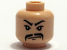 Minifigure, Head Moustache Fu Manchu, White Pupils and Scowl Pattern