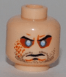 Minifigure, Head Beard Stubble, Cleft Chin, Evil Eyes, Arched Eyebrows Pattern