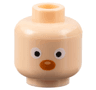 Minifigure, Head White Eyes, Black Pupils, and Dark Orange Nose Pattern