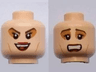 Minifigure, Head Dual Sided HP Bellatrix with Medium Nougat Eye Shadow and Dark Red Lips, Laughing / Scared Pattern