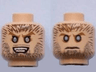 Minifigure, Head Dual Sided HP Werewolf Fur with Pointed Teeth / Closed Mouth Grim Pattern