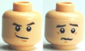 Minifigure, Head Dual Sided HP Draco Smirking / Troubled Pattern