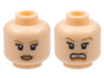 Minifigure, Head Dual Sided Female PotC Elizabeth Light Brown Eyebrows and Dimple, Smile / Scared Pattern