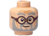 Minifigure, Head Light Bluish Gray Bushy Eyebrows, Moustache and Full Beard, Dark Brown Round Glasses, Medium Nougat Cheek Lines, Chin Dimple and Forehead Creases, Grin Pattern