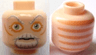 Minifigure, Head Alien SW Cerean with Light Bluish Gray and White Eyebrows, Moustache and Goatee, Large Sand Green Eyes, Nougat Eye Shadow and Cheek Lines, Neutral, Skin Folds on Back Pattern