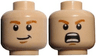 Minifigure, Head Dual Sided LotR Merry Smirking / Shouting Pattern