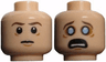 Minifigure, Head Dual Sided LotR Frodo Brown Eyebrows Tired / Poisoned, Wide Gray Eyes Pattern