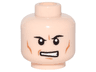 Minifigure, Head Male Black Angry Eyebrows, Determined Mouth with Teeth, Cheek Lines Pattern (Lex)