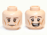 Minifigure, Head Dual Sided LotR Elf with Cheek Lines, Wrinkles, Calm / Happy Pattern