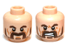 Minifigure, Head Dual Sided LotR Beard, Dark Brown Trimmed, Calm / Battle Rage Pattern (Bofur)