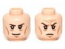 Minifigure, Head Dual Sided LotR Elrond Brown Eyebrows, Cheek Lines, Smile / Frown Pattern