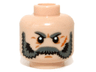 Minifigure, Head Beard Gray, Bushy Eyebrows, White Pupils, Scar Pattern