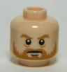 Minifigure, Head Medium Nougat Beard and Bushy Eyebrows, White Pupils, Stern Pattern
