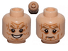 Minifigure, Head Dual Sided Wrinkles, Dark Tan Eyebrows, Bared Teeth Evil Grin / Stern Pattern (SW Palpatine)