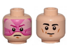 Minifigure, Head Dual Sided Black Eyebrows, White Pupils, Chin Dimple, Slight Smile / Pink Visor, Frown Pattern (SW Gray Squadron Pilot)