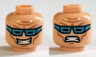 Minifigure, Head Dual Sided Medium Blue Goggles, Smile with Teeth / Clenched Teeth Pattern (Captain Cold)