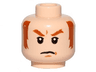 Minifigure, Head Dark Orange Eyebrows and Sideburns, White Pupils, Frown Pattern