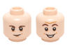 Minifigure, Head Dual Sided Dark Brown Eyebrows, Chin Dimple with Smile / Open Mouth Smile Pattern (Sheldon Cooper)