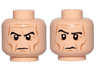 Minifigure, Head Dual Sided Black Eyebrows, Dark Orange Wrinkles, Stern / Raised Right Eyebrow Pattern (Grand Moff Tarkin)