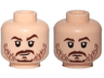 Minifigure, Head Dual Sided Beard Stubble, Brown Eyebrows, Smile / Neutral Pattern (SW Cassian Andor)