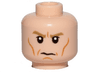 Minifigure, Head Male Dark Tan Eyebrows, White Pupils, Cheek Lines, Frown Pattern (SW Director Krennic)
