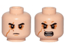 Minifigure, Head Dual Sided SW Black Eyebrows, Sunken Eyes, Red Beauty Mark / Mole, Right Eye Scar, Neutral / Angry Pattern (Kylo Ren)
