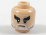 Minifigure, Head Black Bushy Eyebrows, White Moustache and Beard with Gray Pattern