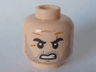 Minifigure, Head Beard Stubble, Black Arched Eyebrows, White Pupils, Scars and Angry Mouth Pattern (Jango Fett)