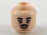 Minifigure, Head Dark Brown Eyebrows and Small Moustache, Medium Nougat Sagging Lines Under Eyes and Chin Pattern