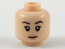 Minifigure, Head Female Dark Brown Eyebrows, Nougat Lips Pattern