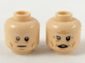 Minifigure, Head Dual Sided White Eyebrows, Gray Right Eye, Neutral / Furrowed Brow and Open Mouth Pattern