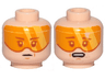 Minifigure, Head Dual Sided Orange Visor, Brown Eyebrows, Chin Dimple, Neutral / Concerned Pattern (SW Cloud Car Pilot)