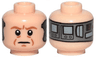 Minifigure, Head Alien with SW Dark Orange Eyebrows, Eyes with Pupils, Wrinkles, Frown, Implant on Back Pattern (Lobot)