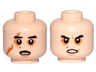 Minifigure, Head Dual Sided SW Black Eyebrows, Sunken Eyes, Red Beauty Mark / Mole, Right Eye Scar, Open Mouth / Determined Pattern (Kylo Ren)