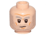 Minifigure, Head Gray Bushy Eyebrows, Stubble, Lines on Cheeks Pattern (Griff Halloran)
