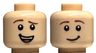 Minifigure, Head Dual Sided Reddish Brown Eyebrows, Medium Nougat Chin Dimple, Lopsided Open Mouth Smile with Teeth and Tongue / Lopsided Grin Pattern